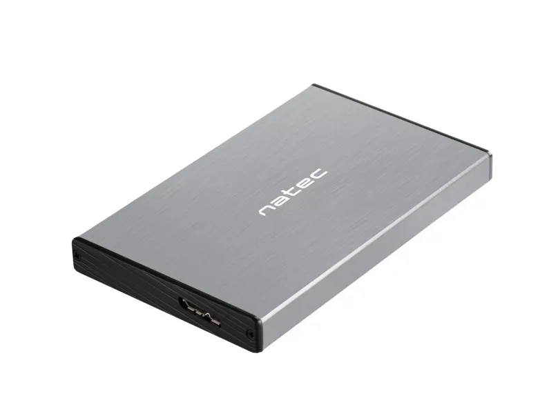 Externý box pre HDD 2,5 "USB 3.0 Natec Rhino Go, šedý, hliníkové telo