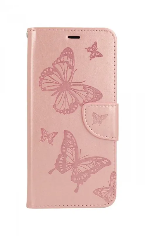 Puzdro na mobil TopQ Realme 7 knižkové Butterfly ružové svetlé 62600