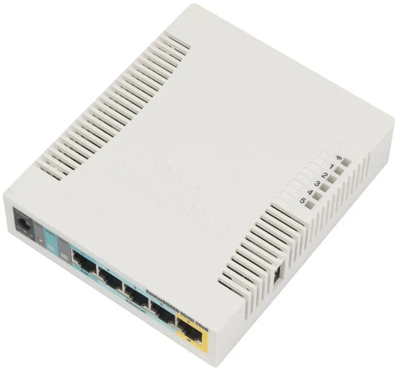 Routerboard Mikrotik RB951Ui-2HnD, určené pre WiFi 2,4 GHz, WiFi 4, max. rýchlosť WiFi pre