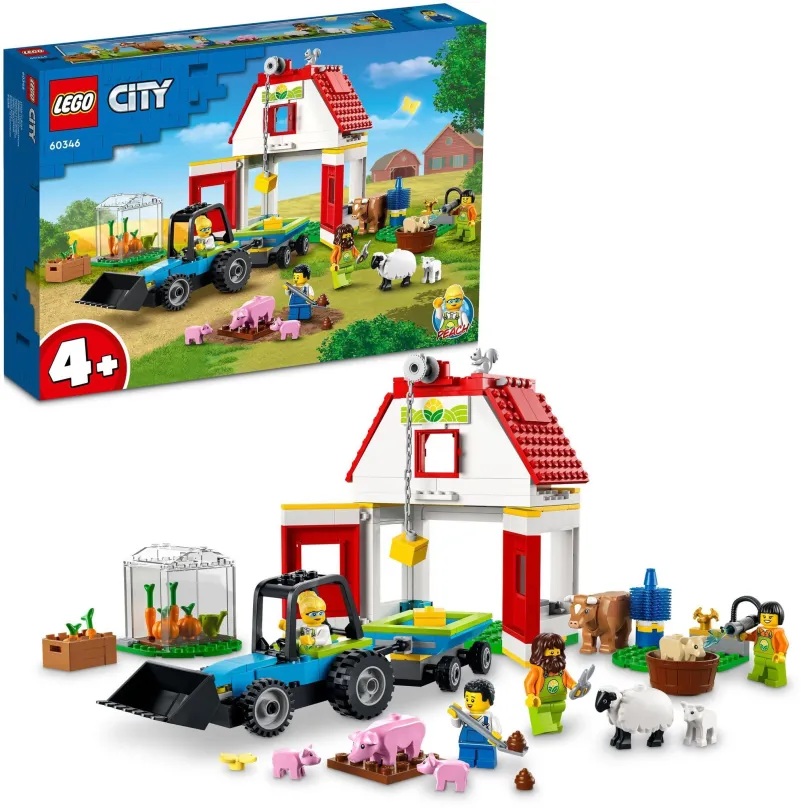 LEGO stavebnica LEGO® City 60346 Stodola a zvieratká z farmy