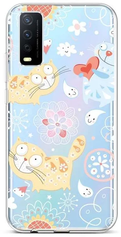 Kryt na mobil TopQ Vivo Y20s silikón Happy Cats 66959