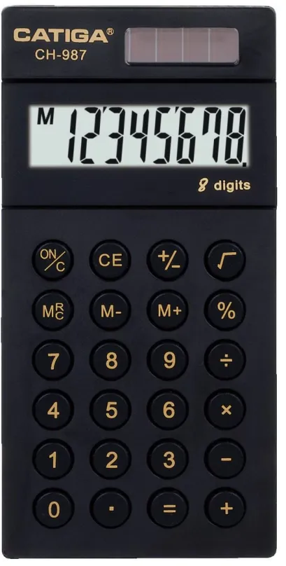 Kalkulačka CATIGA CH-987, stolné, batériové napájanie, 8miestny 1riadkový displej, odmocni