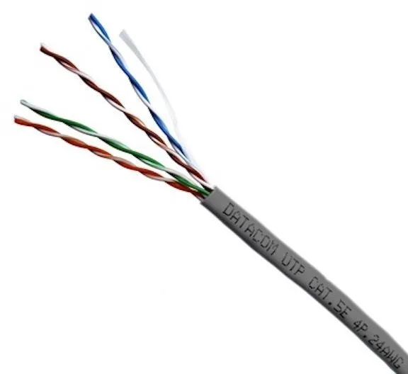 Sieťový kábel Datacom UTP drôt CAT5E PVC 500m cievka šedý