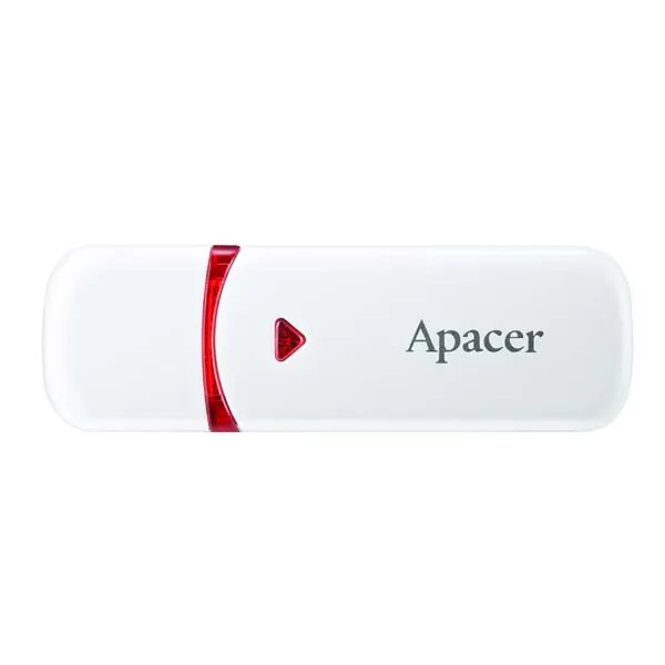 Apacer USB flash disk, USB 2.0, 16GB, AH333, biely, AP16GAH333W-1, USB A, s krytkou