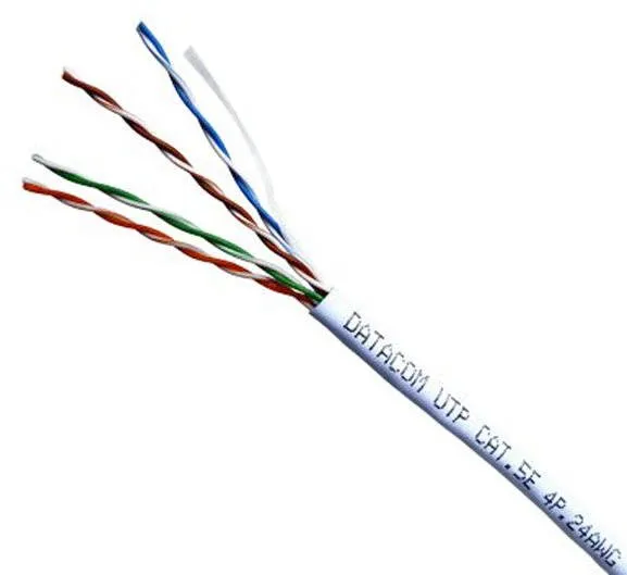Sieťový kábel Datacom, drôt, CAT5E, UTP, 305m / box biely