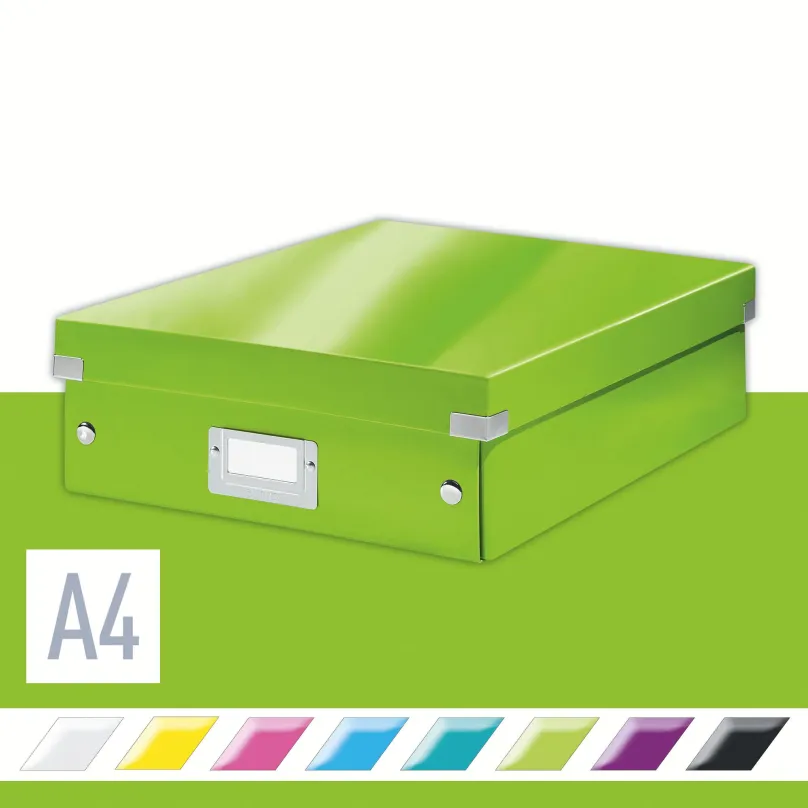 Archivačná krabica LEITZ WOW Click & Store A4 28.1 x 10 x 37 cm, zelená