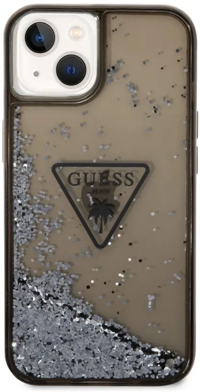 Kryt pre mobil Guess PC/TPU Liquid Glitter Triangle Logo Zadný Kryt pre iPhone 14 Plus Black