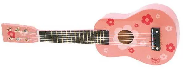 Detská gitara Gitara ružová s kvetmi