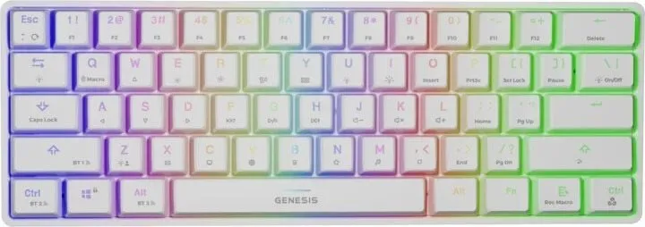 Herná klávesnica Genesis THOR 660 Gateron RED, RGB, biela - US