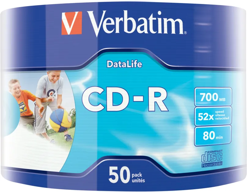 Médiá VERBATIM CD-R 700MB, 52x, wrap 50 ks