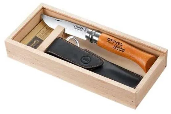 Nôž OPINEL VRN N°08 Carbon puzdro drevený box