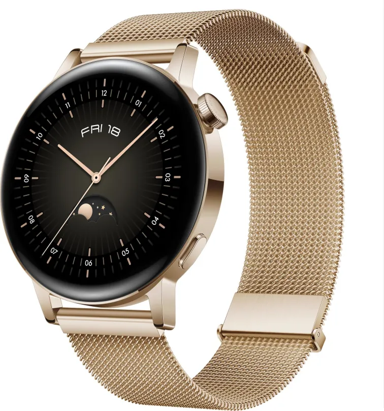 Chytré hodinky Huawei Watch GT 3 42 mm Gold, dámske, s ovládaním v slovenčine, AMOLED disp