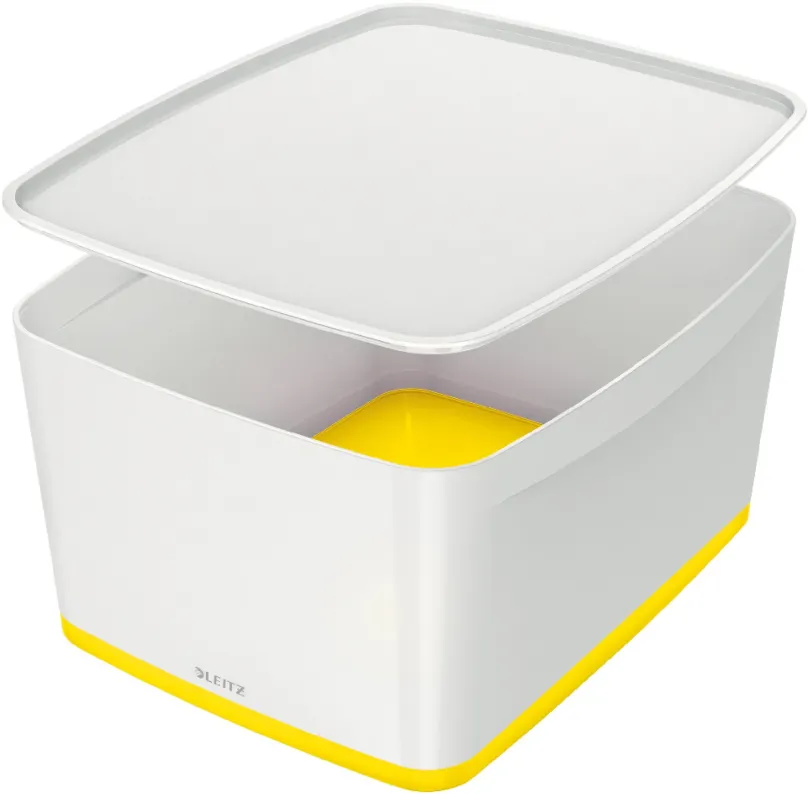 Úložný box Leitz WOW MyBox, veľkosť L, biela/žltá