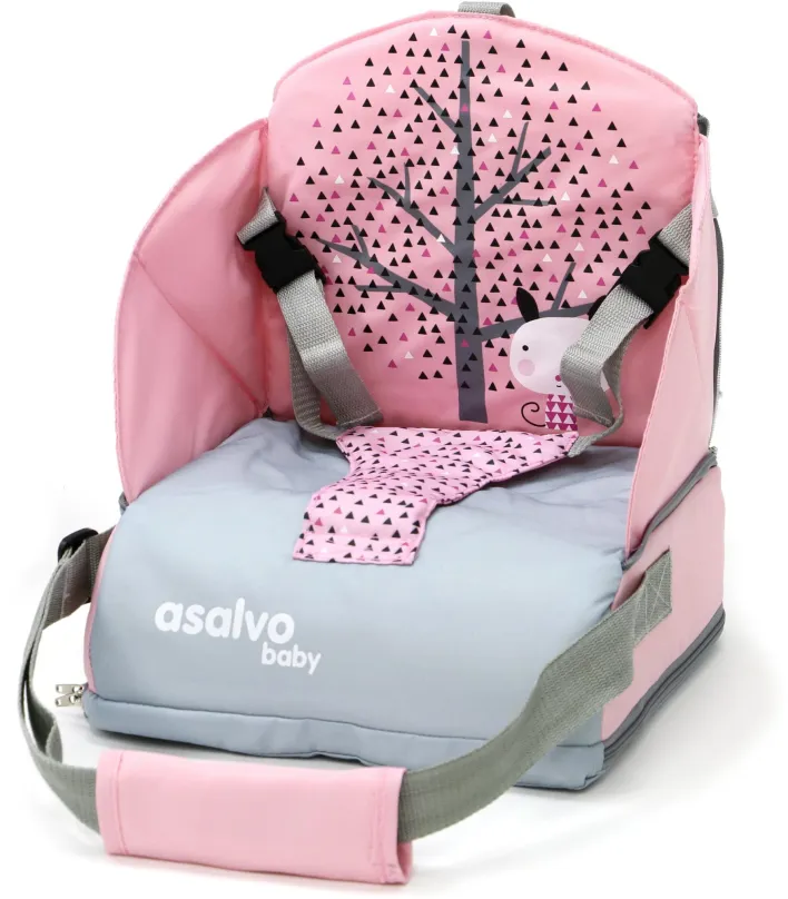 Jedálenská stolička ASALVO Anywhere Booster, nordic pink