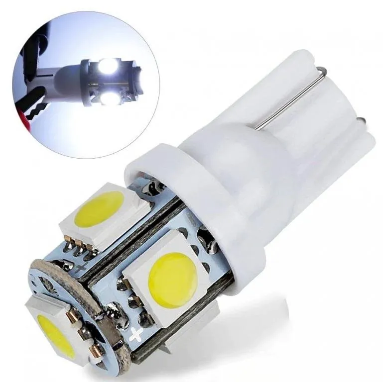 LED autožiarovka Rabel T10 W5W 5 smd 5050 biela