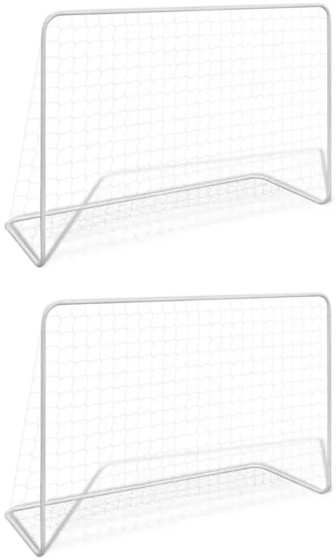 Futbalová bránka Shumee Futbalové bránky 2 ks so sieťou 182 x 61 x 122 cm oceľové biele