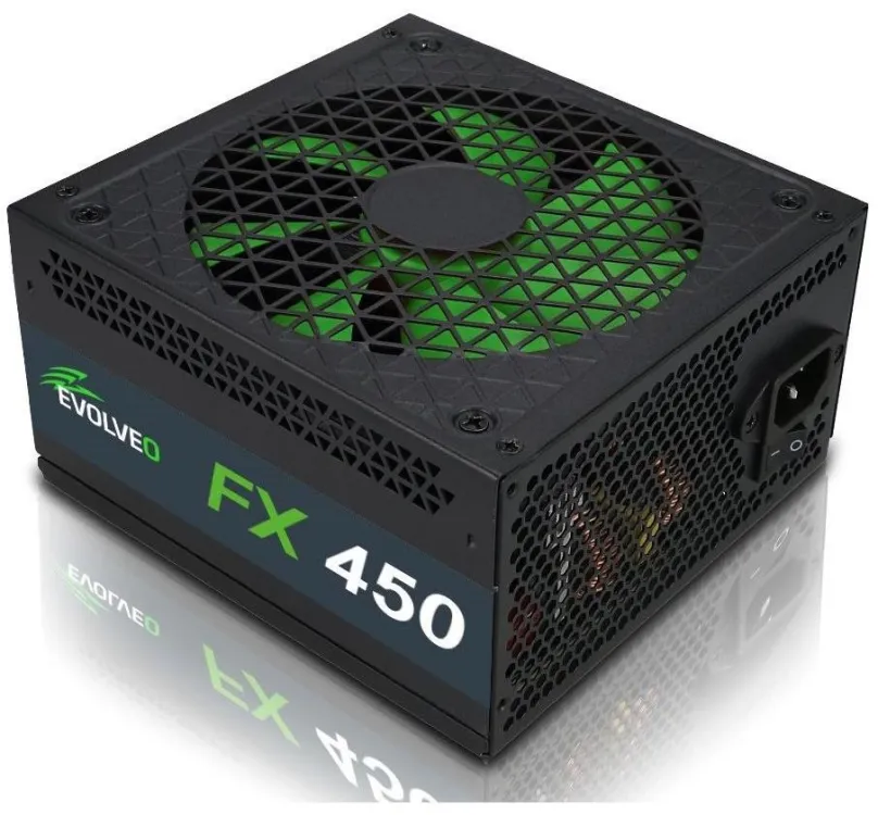 Počítačový zdroj EVOLVEO FX 450, 450 W, ATX, 80 PLUS, 1 ks PCIe (8-pin/6+2-pin), 4 x SATA