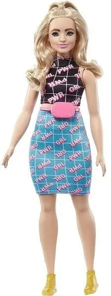 Bábika Barbie Modelka - Čierno-modré šaty s ľadvinkou
