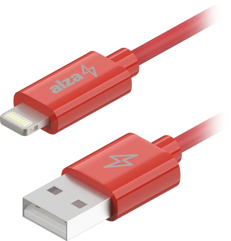Dátový kábel AlzaPower Core Lightning MFi (C189) 1m červený