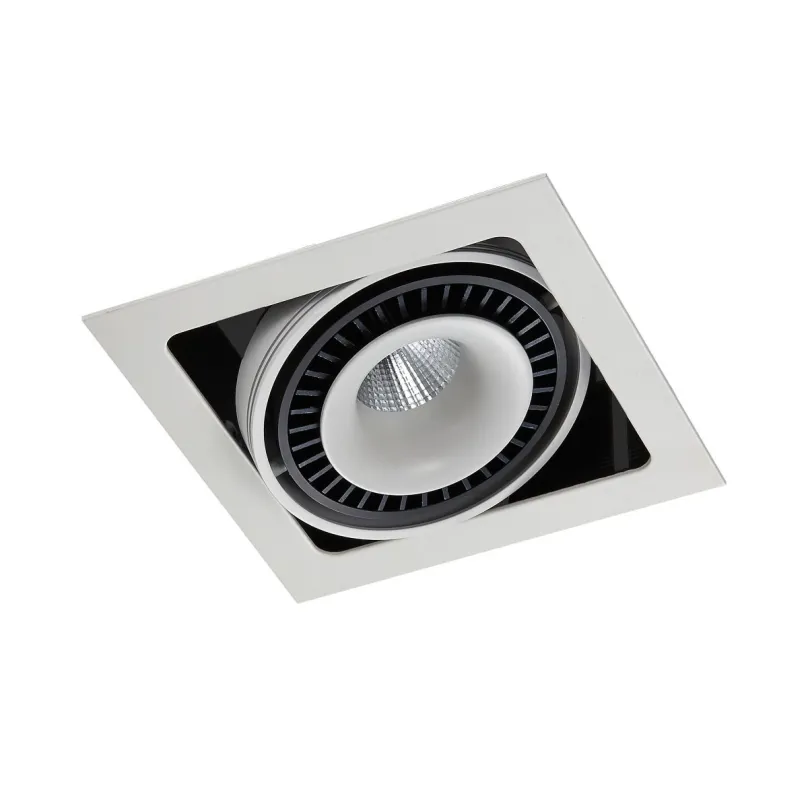 Italux GL7116-1/18W WH+BL LED zápustné bodové stropné svietidlo Alesso 1x18W | 1340lm | 3000K - polohovacia, bielo-čierna