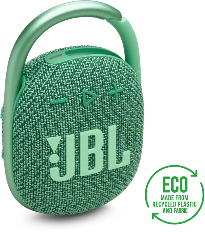 Bluetooth reproduktor JBL Clip 4 ECO zelený, aktívny, s výkonom 5W, frekvenčný rozsah od 1