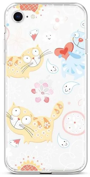 Kryt na mobil TopQ Kryt iPhone SE 2022 silikón Happy Cats 73980