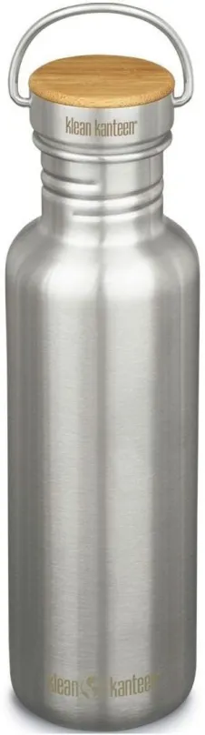 Fľaša na pitie Klean Kanteen Reflect w/Bamboo Cap, brushed stainless, 800 ml