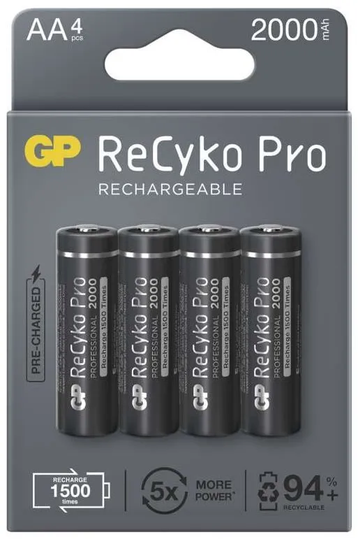 Nabíjacie batérie GP ReCyko Pre Professional AA (HR6), 4 ks