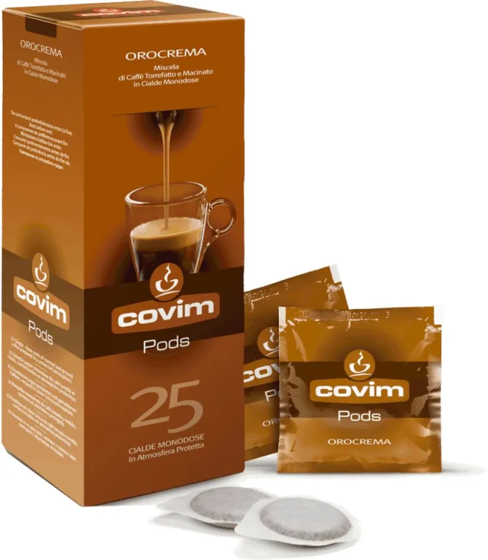 Kávové kapsule Covim Orocrema, ESE pody, 25 porcií