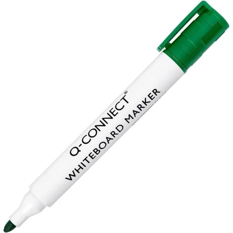 Popisovač Q-CONNECT WM-R 1,5-3 mm, zelený, zelená farba, okrúhly hrot, šírka stopy 1,5 mm