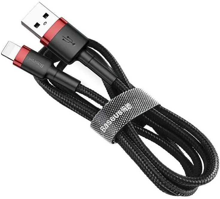 Dátový kábel Baseus Cafule nabíjací / dátový kábel USB na Lightning 1,5 A 2m, červená-čierna