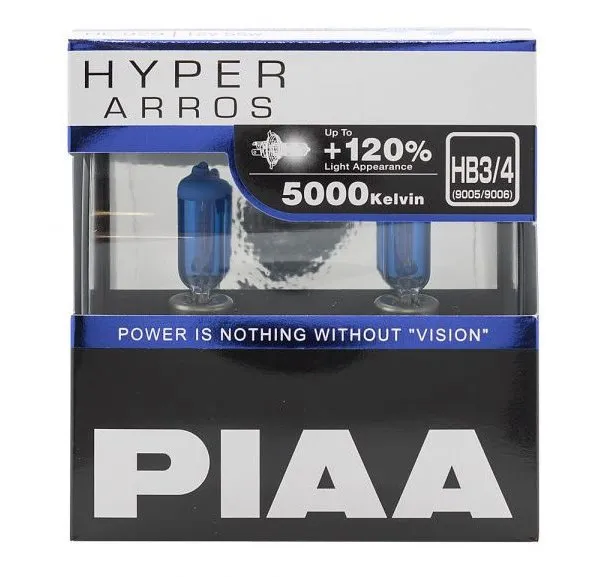 Autožiarovka PIAA Hyper Arros 5000K HB3 / HB4 - + 120%. jasne biele svetlo s teplotou 5000K, 2ks