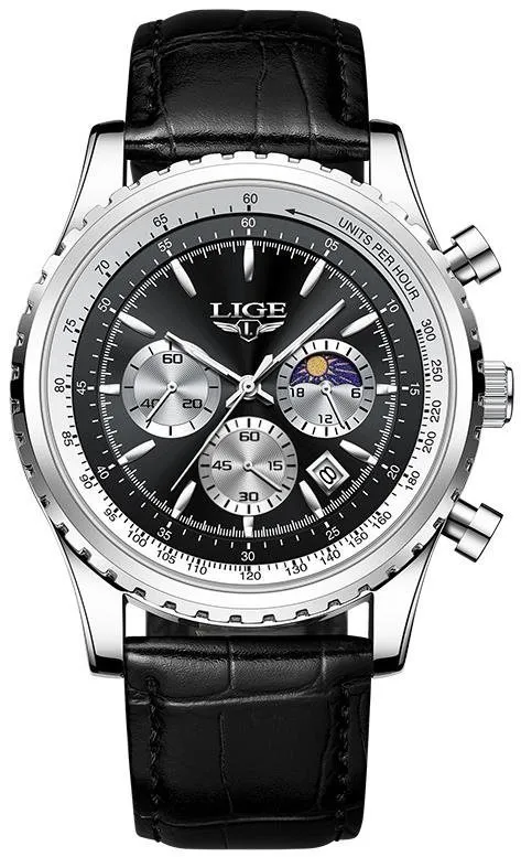 Pánske hodinky Lige Man 8989-7 silver black