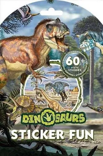 Samolepka Samolepková zábava Dinosaurs, viac ako 50 adhezívnych znovupoužiteľných samolepi