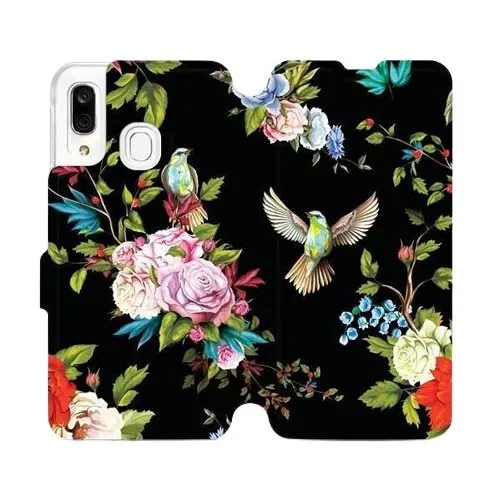 Kryt na mobil Flipové púzdro na mobil Samsung Galaxy A40 - VD09S Vtáčiky a kvety