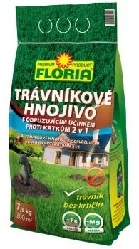 Trávnikové hnojivo FLORIA Trávnikové hnojivo s odpudzujúcim účinkom proti krtkom 7,5kg