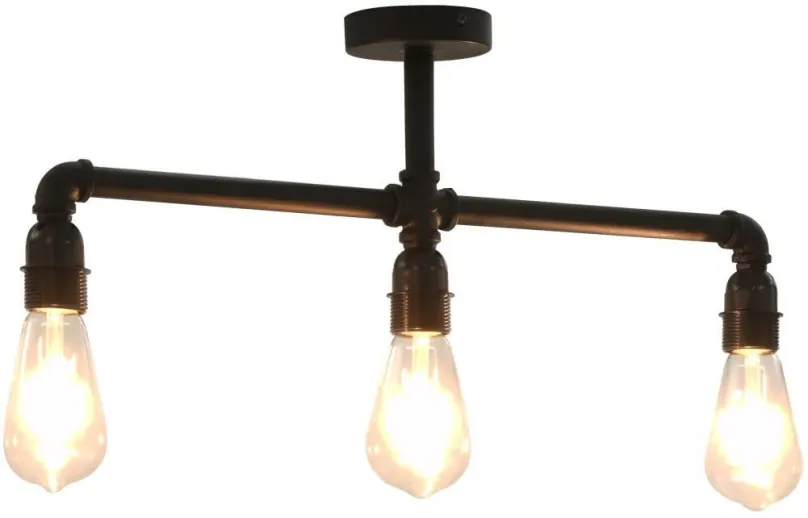 Stropné svetlo Stropné svietidlo čierne 3 × žiarovky E27