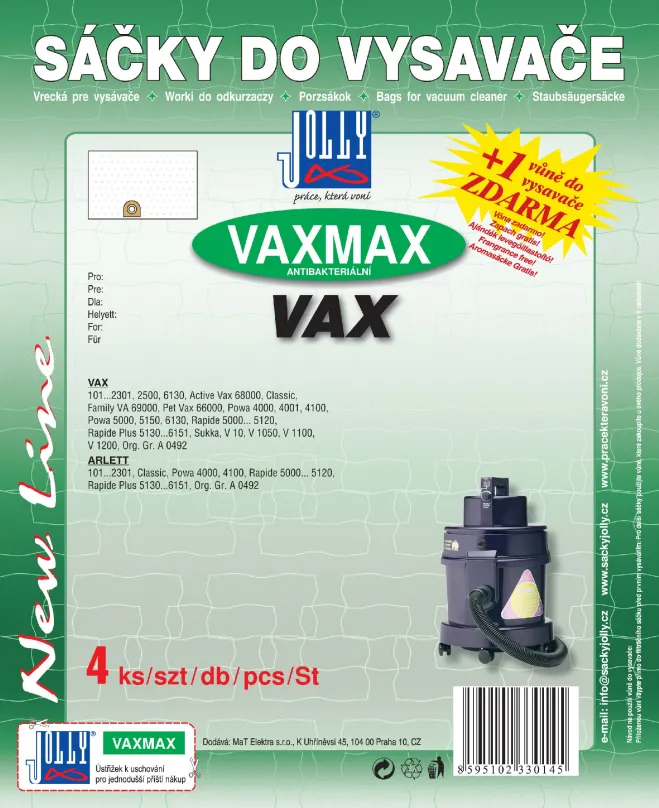 Vrecká do vysávača Vrecká do vysávača VAX MAX - textilni