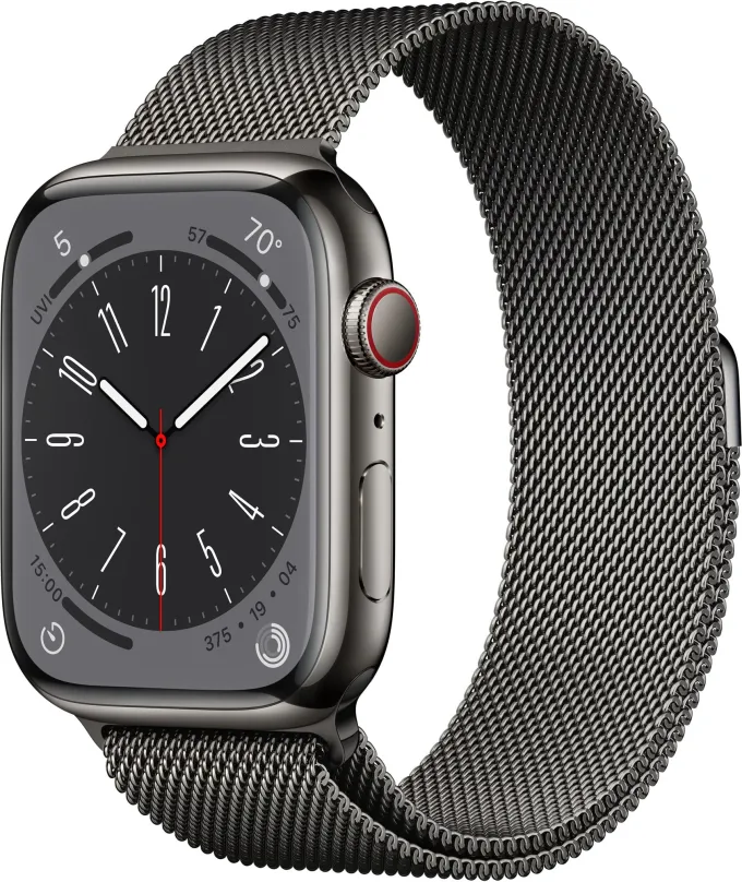 Chytré hodinky Apple Watch Series 8 45mm Cellular nerez s milánskym ťahom