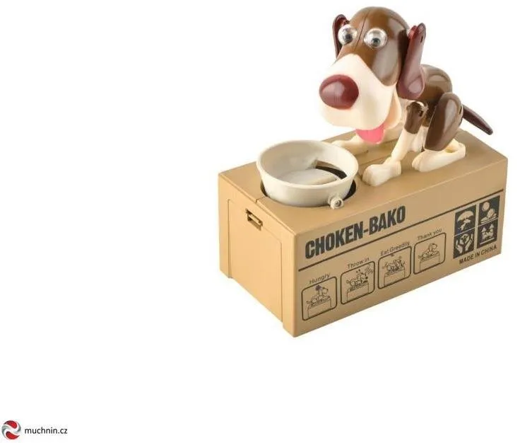 Interaktívna hračka ISO Pokladnička na mince hladný psík hnedá 8124