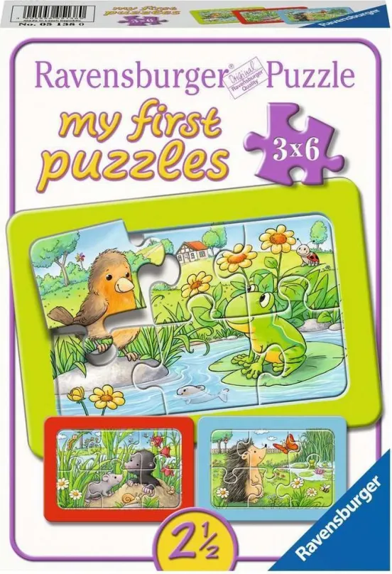 RAVENSBURGER Moje prvé puzzle Zvieratká zo záhrady 3x6 dielikov