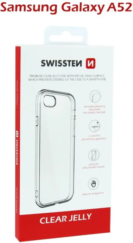 Kryt na mobil Swissten Clear Jelly pre Samsung Galaxy A52/A52 5G/A52s transparentný