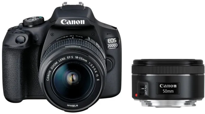 Digitálny fotoaparát Canon EOS 2000D + EF-S 18-55 mm f/3.5-5.6 IS II + EF 50 mm f/1.8 STM