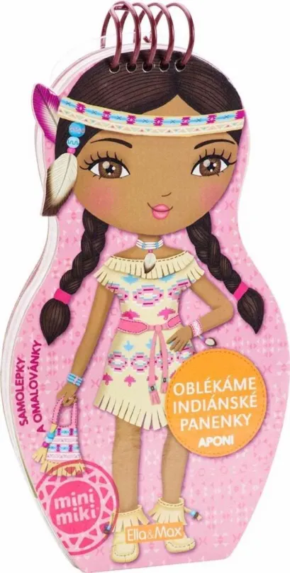 Omaľovánky Obliekame indiánske bábiky Aponi - omaľovánky