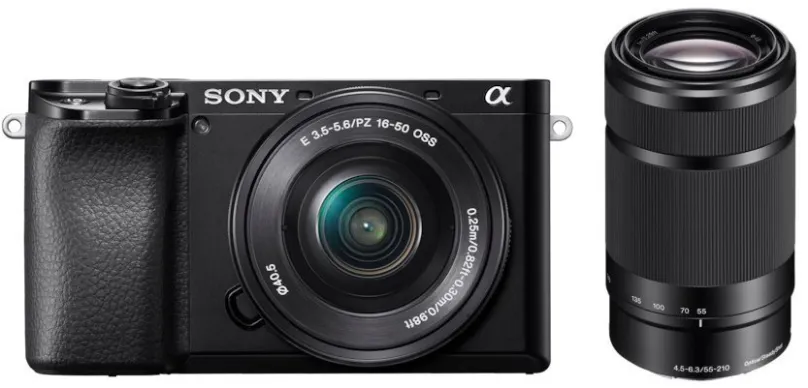 Digitálny fotoaparát Sony Alpha A6100 čierny + E PZ 16-50 mm f/3,5-5,6 OSS + E 55-210 mm f/4,5-6,3 OSS