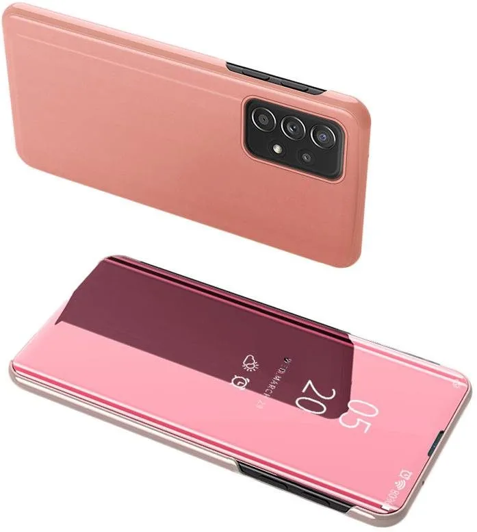 Puzdro na mobil Clear View knižkové puzdro na Samsung Galaxy A73, ružové