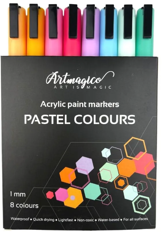 Popisovač Artmagico akrylové popisovače s jemným hrotom - pastelové - 8 ks