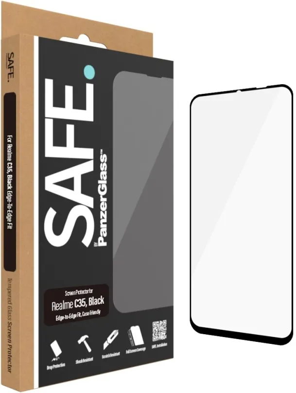 Ochranné sklo SAFE. by Panzerglass Realme C35 čierny rámček