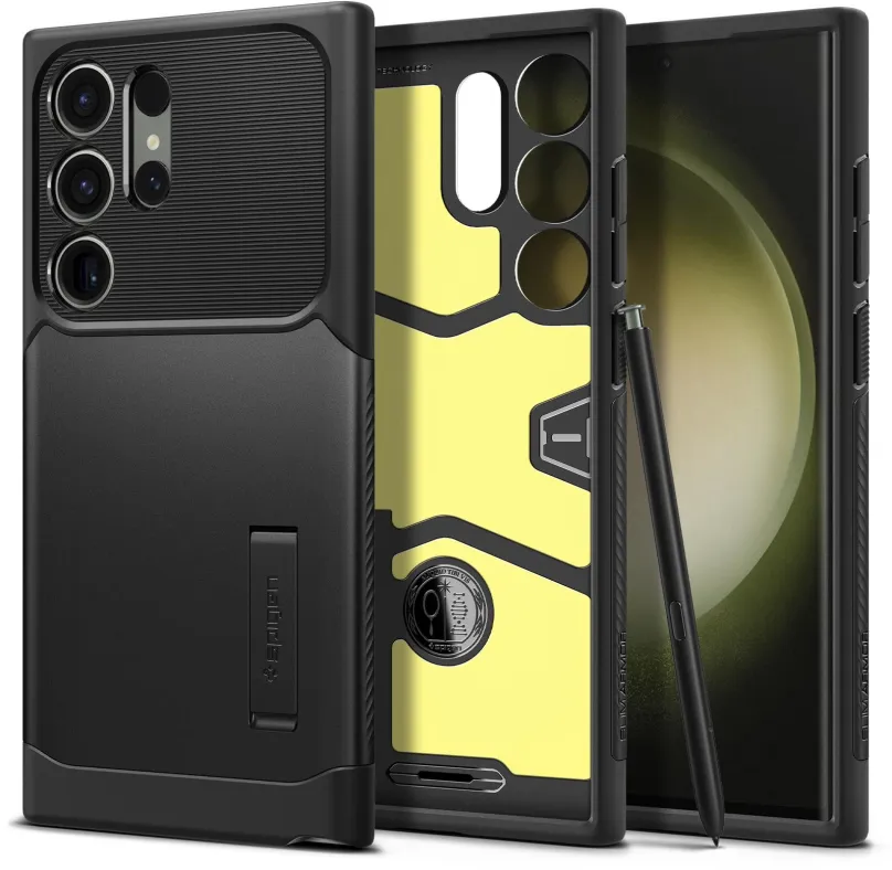 Kryt na mobil Spigen Slim Armor Black Samsung Galaxy S23 Ultra, pre Samsung Galaxy S23 Ult