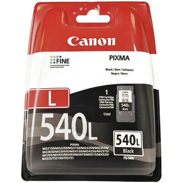 Canon originálny ink PG540L, black, 300str., 5224B001, Canon Pixma MG2150, MG2250, MG3150, 3550, 3650, MG4150
